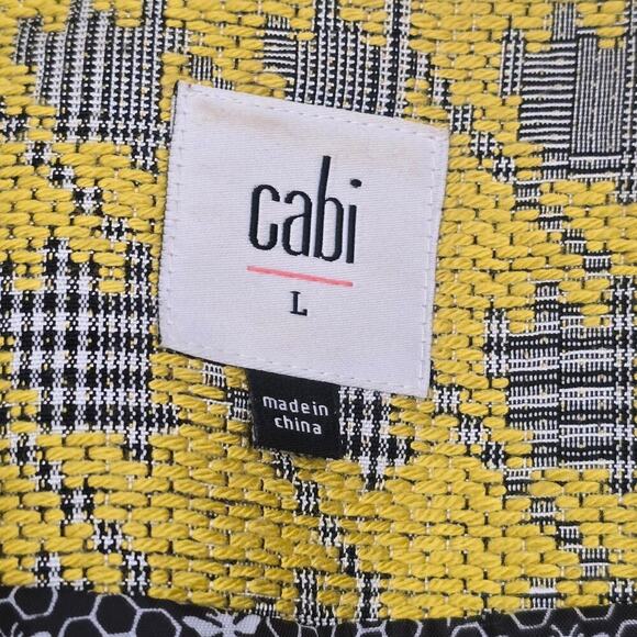 Cabi Regency Yellow Gray Houndstooth Coat Jacket Sz L Tailored Academia Workwear - Picture 8 of 11